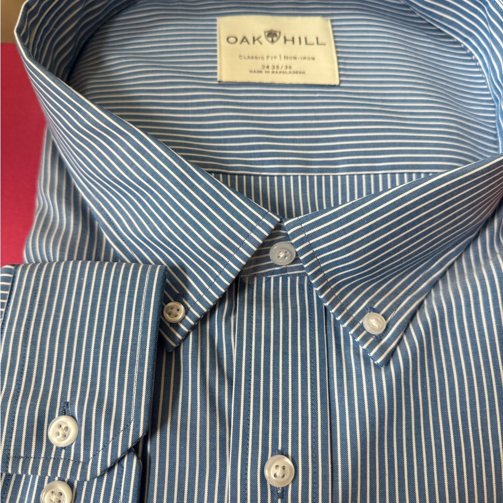 DXL Size 6 Blue Striped Men's Shirt - Picture 7 of 15